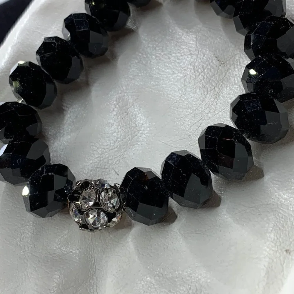 Beautiful Black Beveled Glass Beads